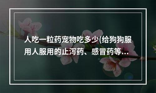 人吃一粒药宠物吃多少(给狗狗服用人服用的止泻药、感冒药等要用多少量？)