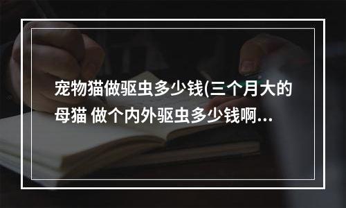 宠物猫做驱虫多少钱(三个月大的母猫 做个内外驱虫多少钱啊？坐标重庆 不是重庆的也麻烦告诉我你知道的大概价格 毕竟是学生)