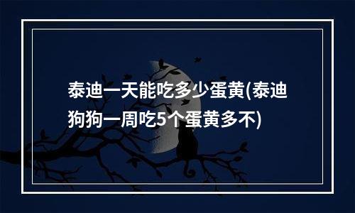 泰迪一天能吃多少蛋黄(泰迪狗狗一周吃5个蛋黄多不)