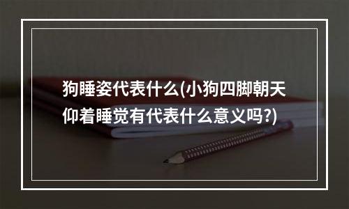 狗睡姿代表什么(小狗四脚朝天仰着睡觉有代表什么意义吗?)