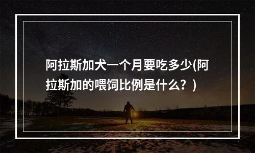 阿拉斯加犬一个月要吃多少(阿拉斯加的喂饲比例是什么？)